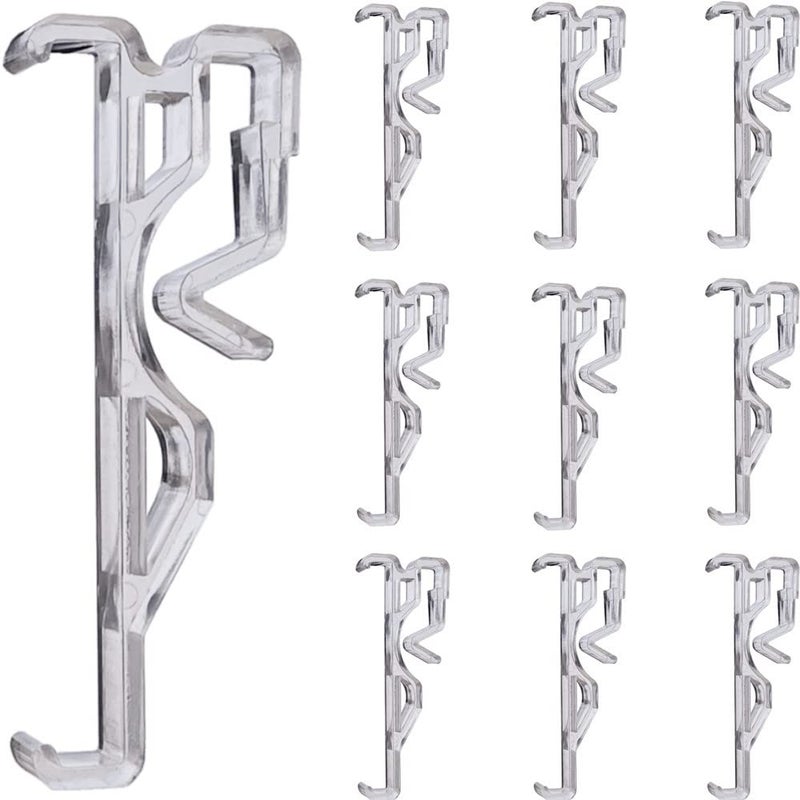 Cutelec Valance Clips 10pcs 2.5inch Clear Plastic Hidden Retainer Holder Clip for Window Blind Valance,Horizontal Faux & Wood Blinds Parts - Image 1